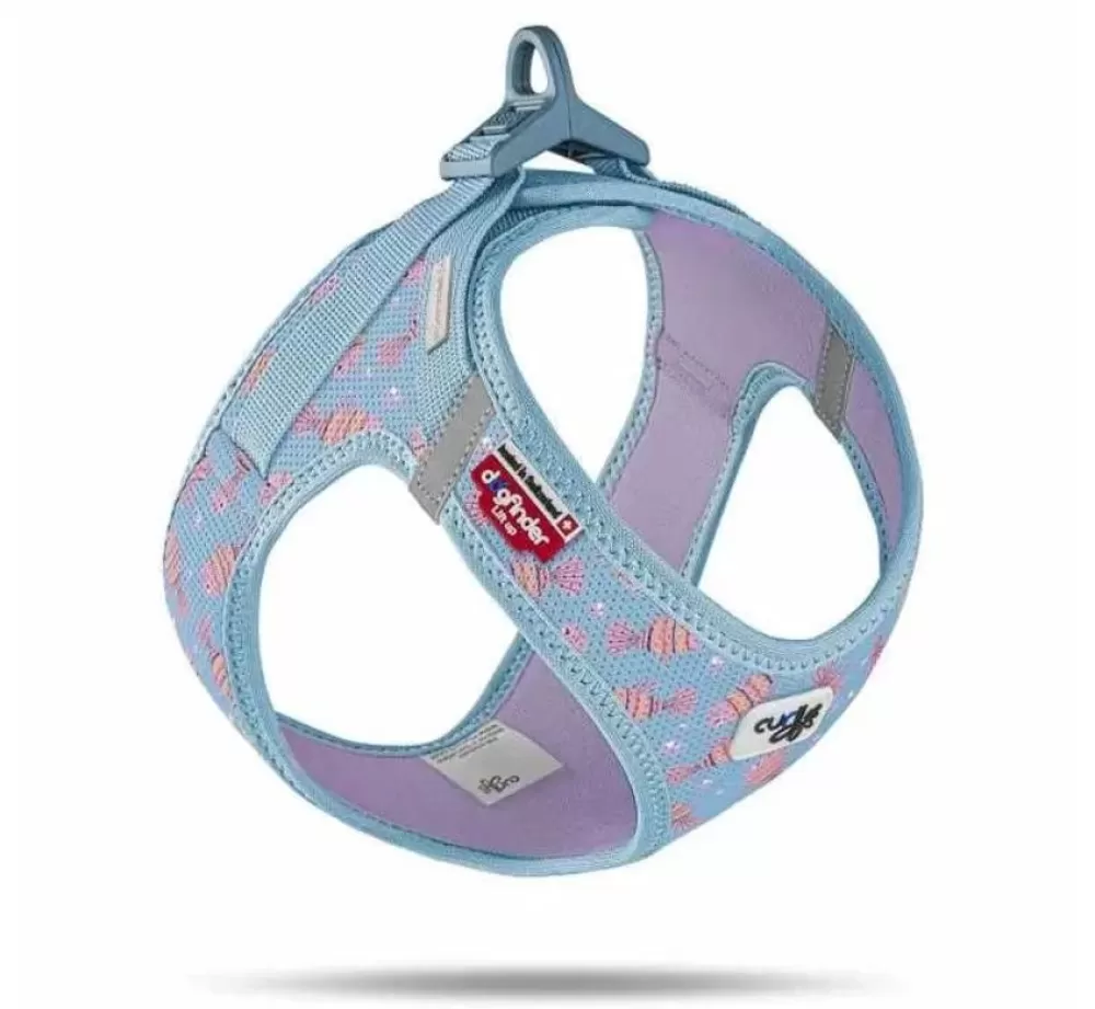 Curli Puppy Harness | Dog Harness Clasp Vest Harness Aqua Fish