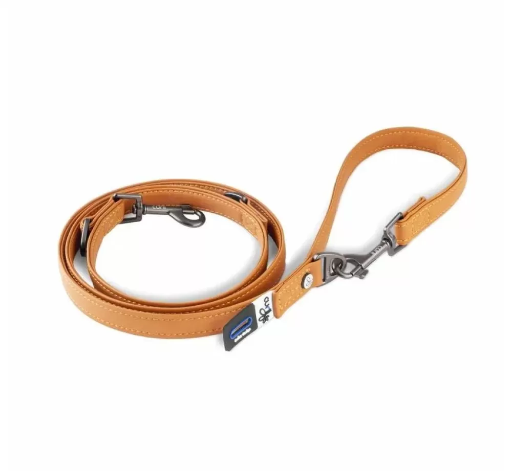 Curli Leather Dog Leash | Dog Leash Apple Leather Brown