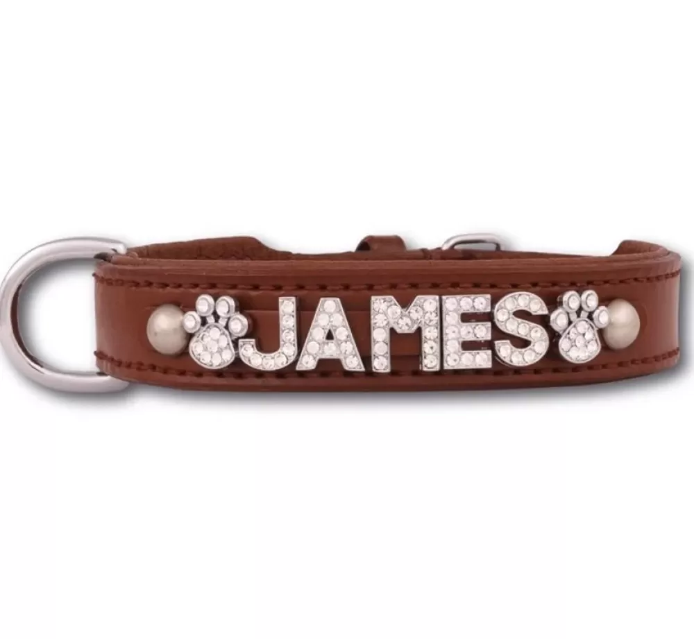 Doxtasy Dog Collar With Name | Dog Collar With Name Medium Brown