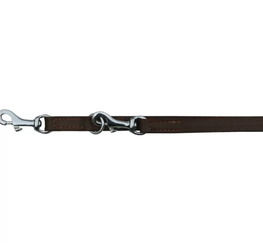 Doxtasy Leather Dog Leash | Dog Leash Plain Brown Silver