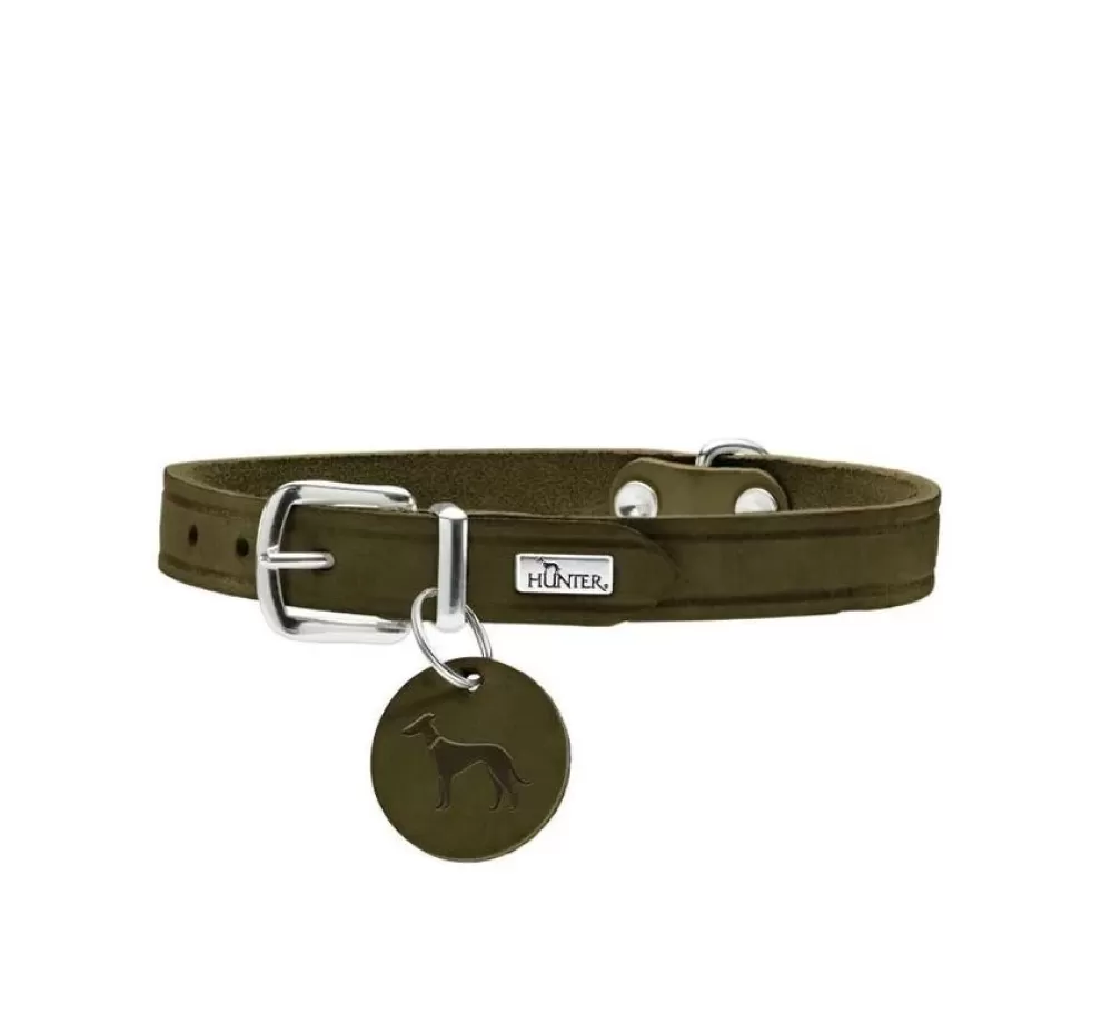 Hunter Leather Dog Collar | Dog Collar Aalborg Olive