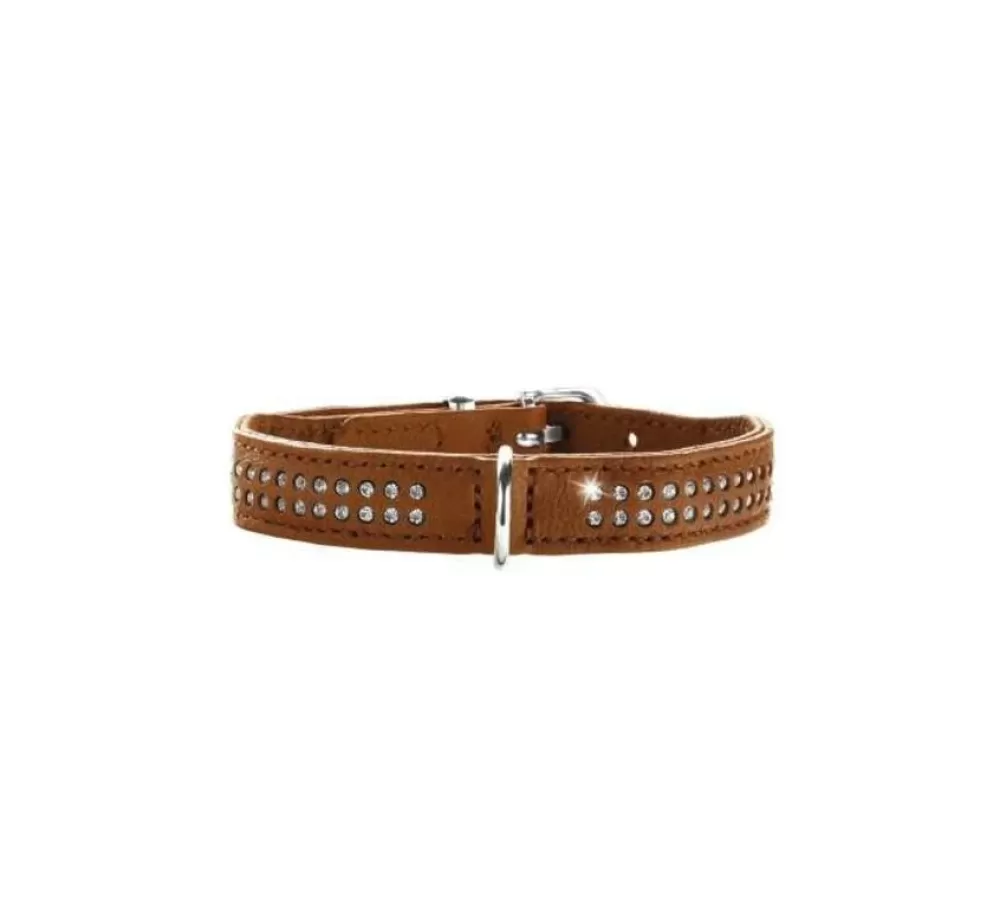 Hunter Exclusive Dog Collars | Dog Collar Diamond Elk Petit Cognac