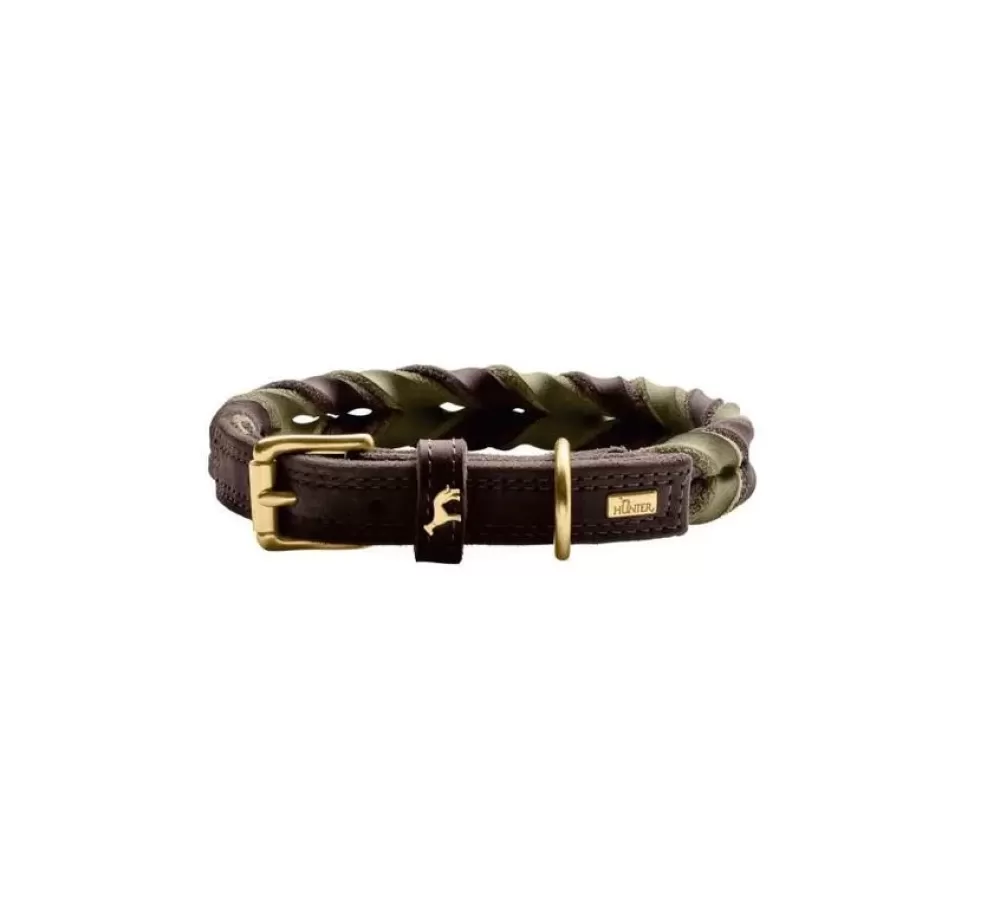 Hunter Exclusive Dog Collars | Dog Collar Solid Education Duo Brown