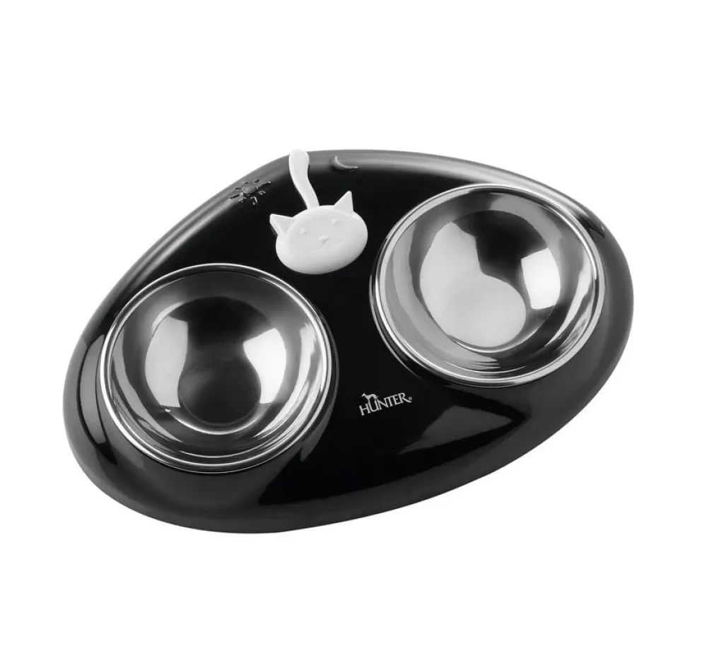 Hunter Bowls | Double Bowl Cat Moulins Black