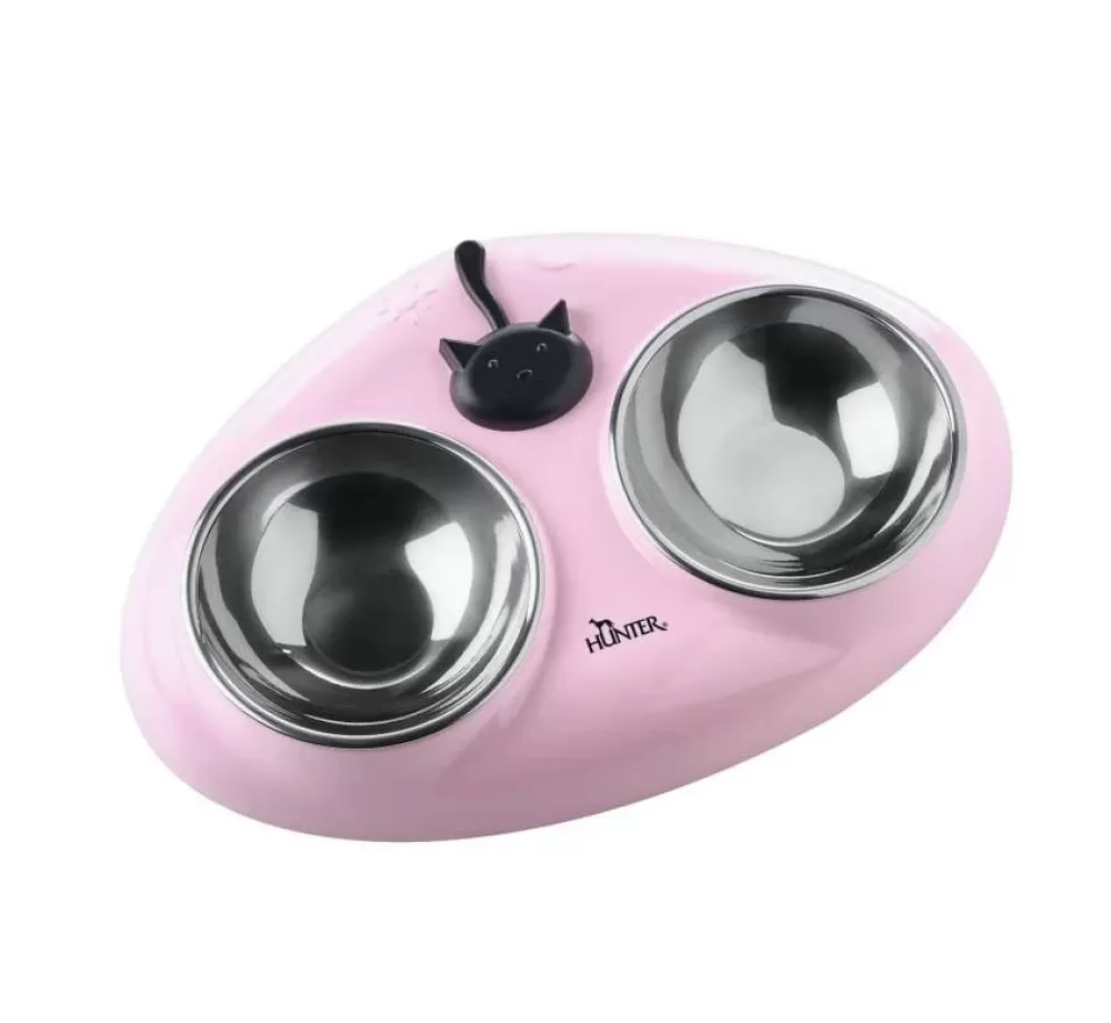 Hunter Bowls | Double Bowl Cat Moulins Pink