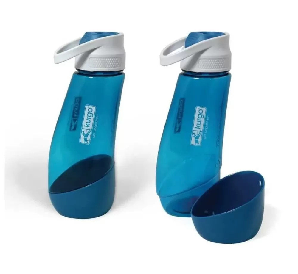 Kurgo Food Bowl And Water Bowl | Water Bottle Gourd Blue