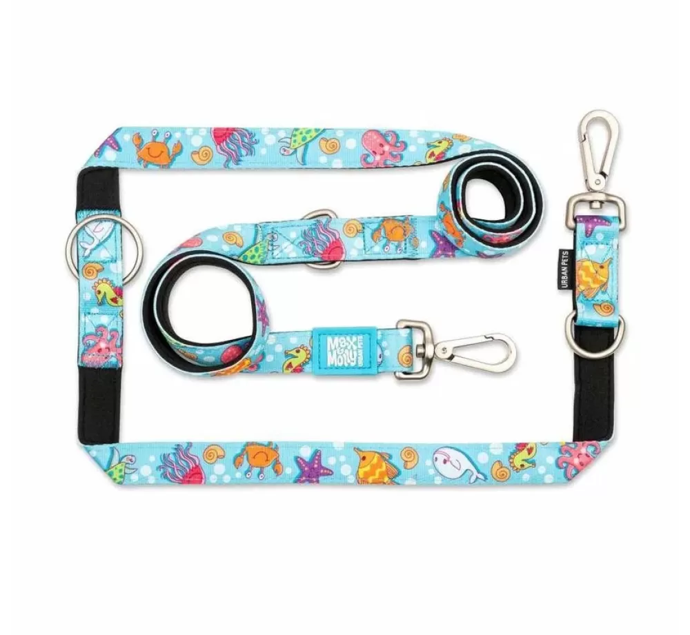 Max & Molly Puppy Leash | Dog Leash Multi Function Blue Ocean