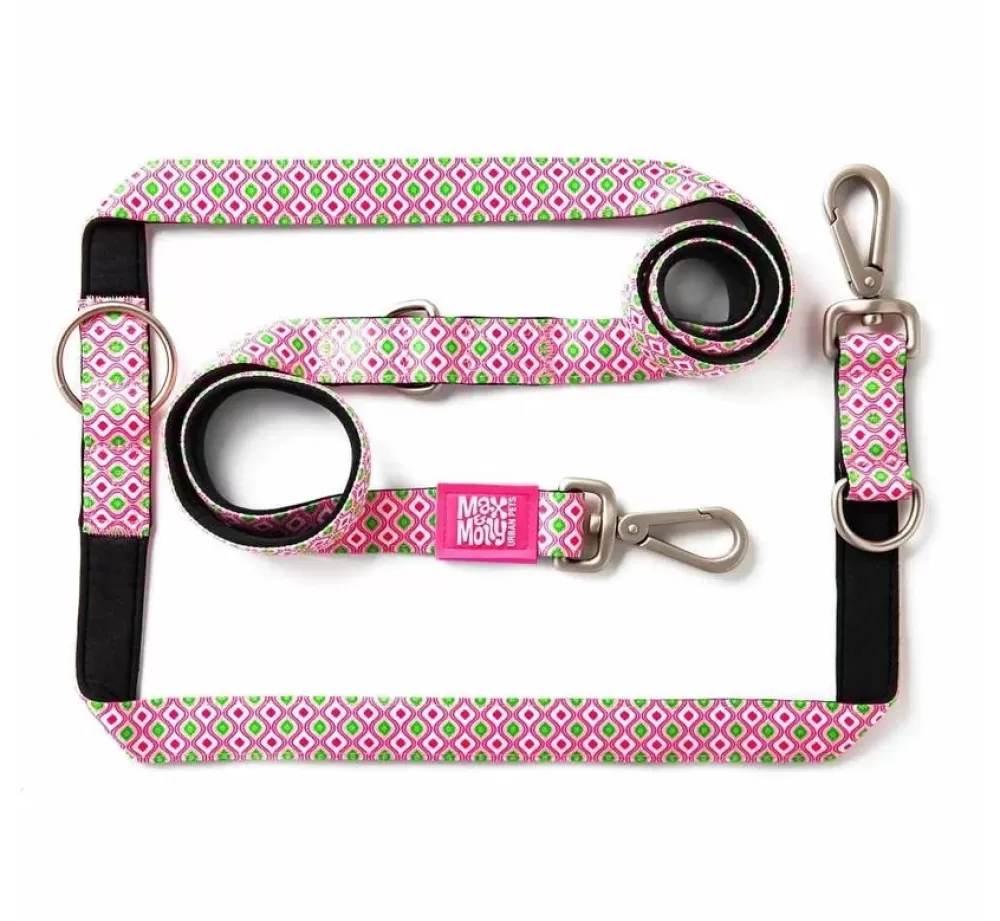 Max & Molly Puppy Leash | Dog Leash Multi Function Retro Pink