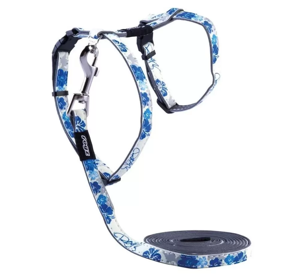 Rogz Cat Harness | Cat Harness Glowcat Blue Floral