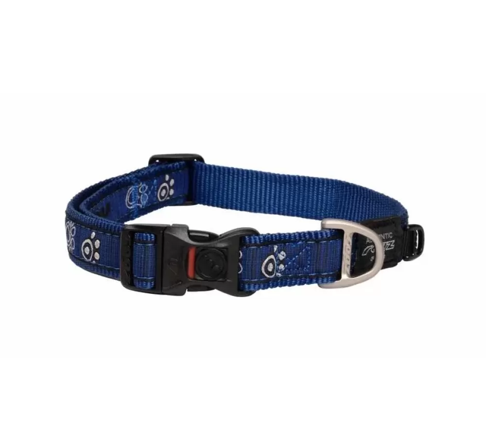 Rogz Large Dog Collar | Dog Collar Navy Paw