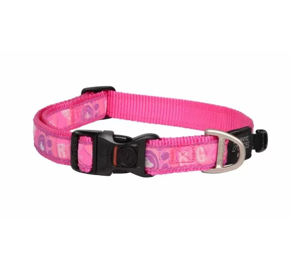 Rogz Large Dog Collar | Dog Collar Pink Paw