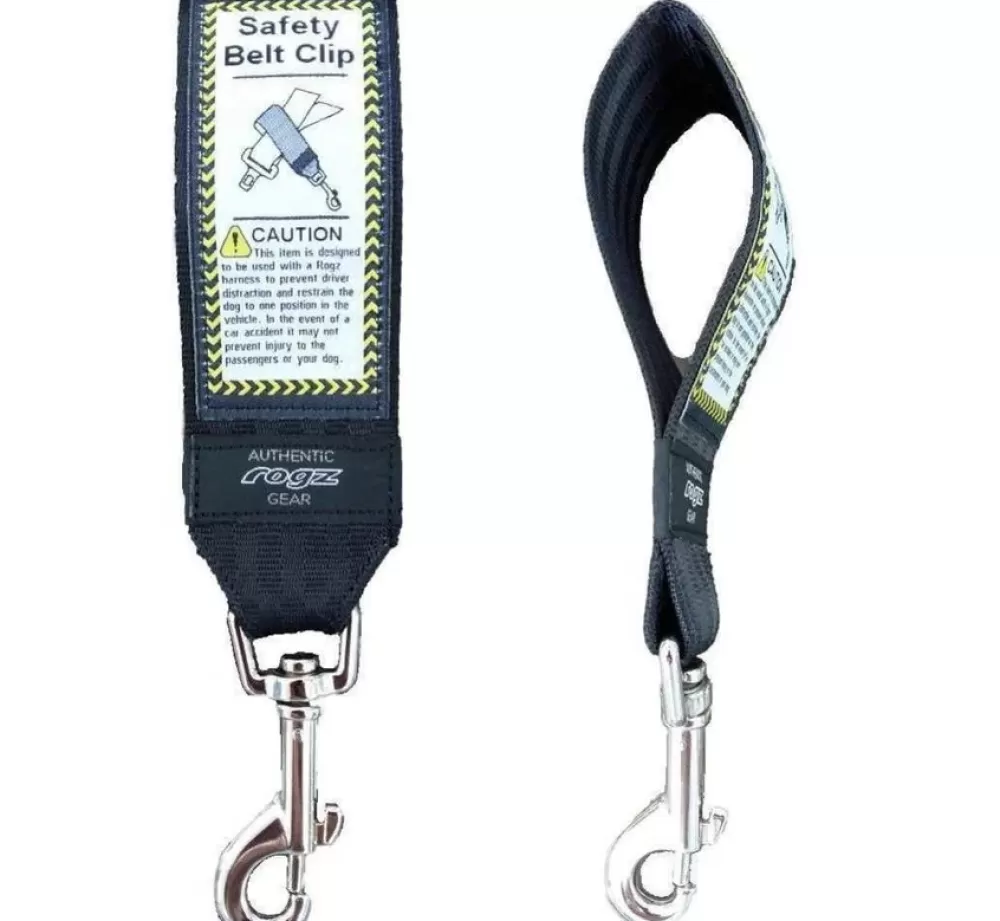 Rogz Dog Seat Belt | Safety Car Belt Clip Black