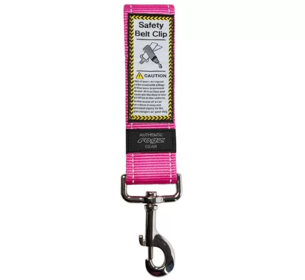 Rogz Dog Seat Belt | Safety Car Belt Clip Pink