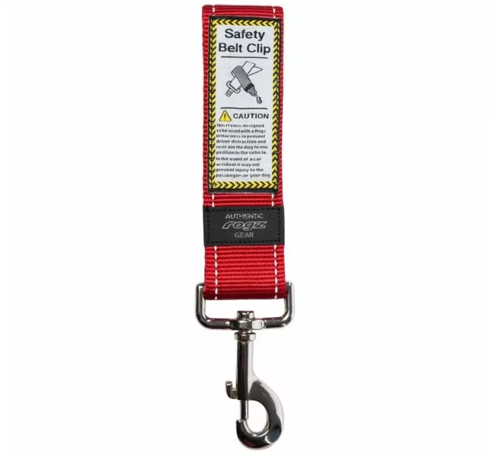 Rogz Dog Seat Belt | Safety Car Belt Clip Red